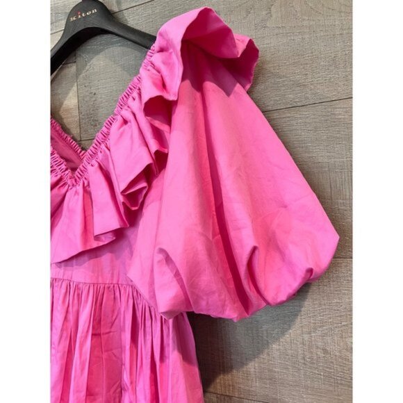 AJE Solstice Ruffled Poplin pink Mini Dress - Picture 6 of 13